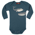 MILKBARN | Appliqué Organic Cotton Long Sleeve One Piece | Blue Whale - Clothing - Johnson and Co. General Store