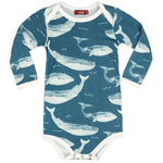 MILKBARN | Bamboo Long Sleeve One Piece | Blue Whale - Clothing - Johnson and Co. General Store