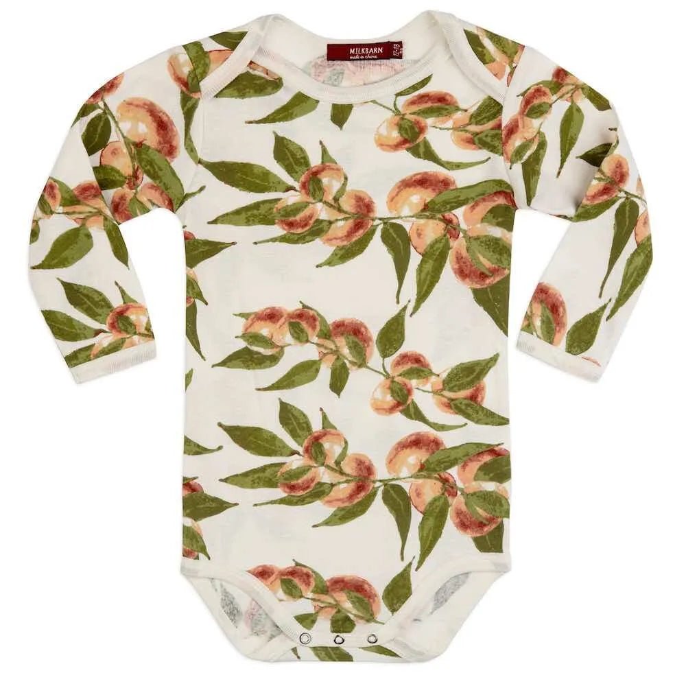 MILKBARN | Organic Cotton Long Sleeve One Piece | Peaches - Clothing - Johnson and Co. General Store