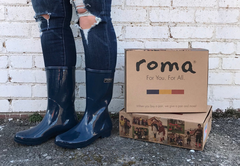 Roma Navy Classic Short Rainboot - Johnson and Co. General Store