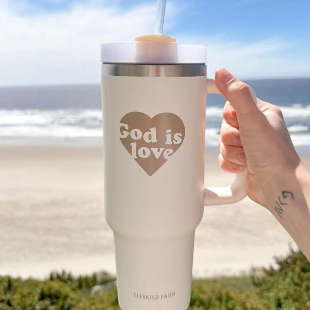 Elevated Faith | 40 OZ. Tumbler | God Is Love - traveler's mug - Johnson and Co. General Store