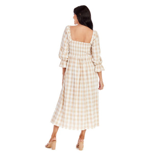 Mud Pie | Byerly Midi Dress | Beige Check - Johnson and Co. General Store