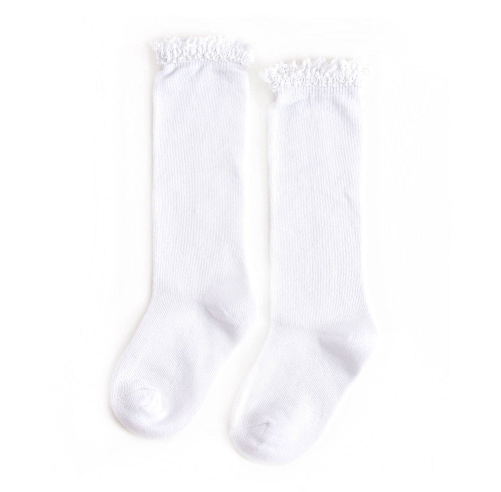 White Lace Top Knee High Socks - Johnson and Co. General Store