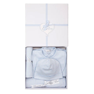 Kissy Kissy | 5PC Gift Set with Gift Box | Simple Stripes Blue - Johnson and Co. General Store