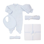 Kissy Kissy | 5PC Gift Set with Gift Box | Simple Stripes Blue - Johnson and Co. General Store