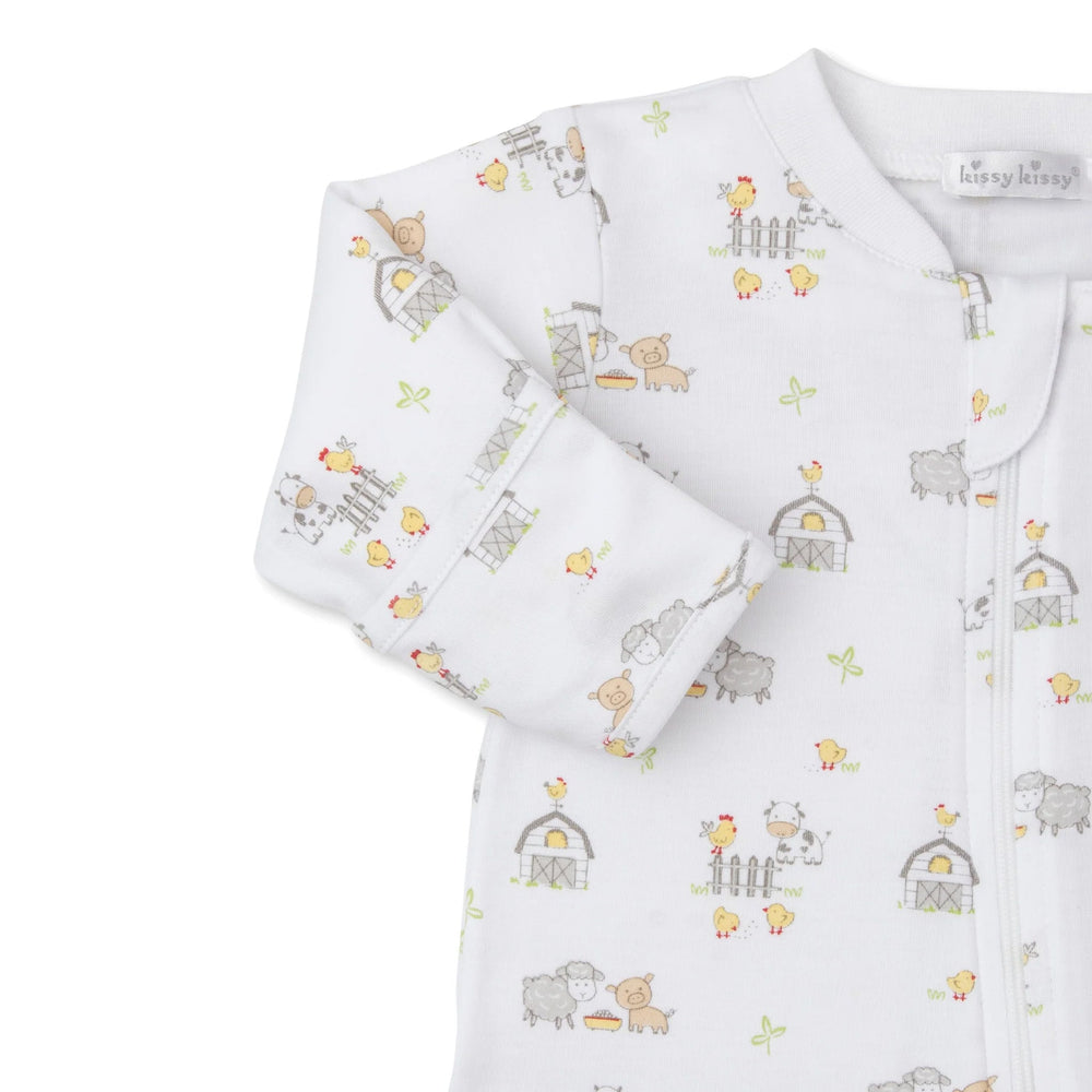 Kissy Kissy | Zip Footie | Farmyard Frolic - Clothing - Johnson and Co. General Store