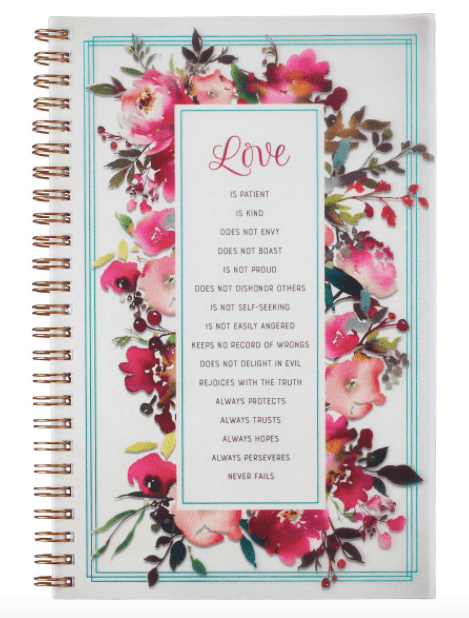 Love Is Wirebound Notebook - I Corinthians 13:4-7 - Johnson and Co. General Store