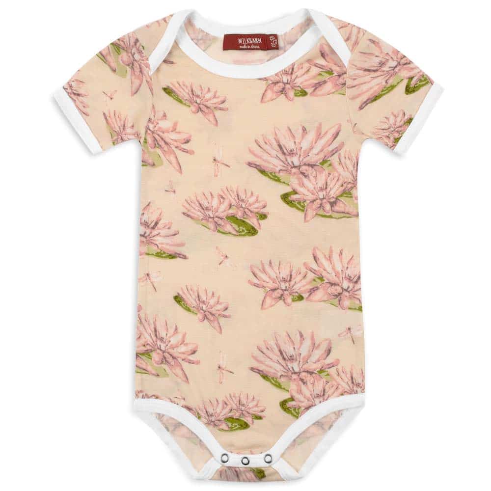 MILKBARN | Bamboo Short Sleeve One Piece | Water Lily - Clothing - Johnson and Co. General Store