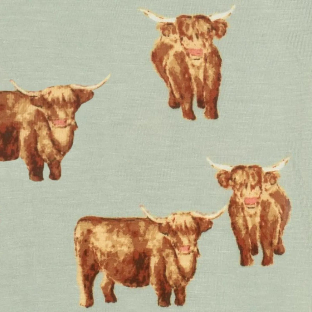 MILKBARN | Bamboo Zipper Pajama | Highland Cow - Clothing - Johnson and Co. General Store