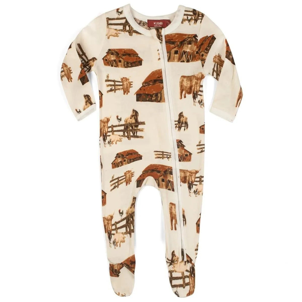 MILKBARN | Organic Cotton Zip Footed Romper | Homestead - Clothing - Johnson and Co. General Store