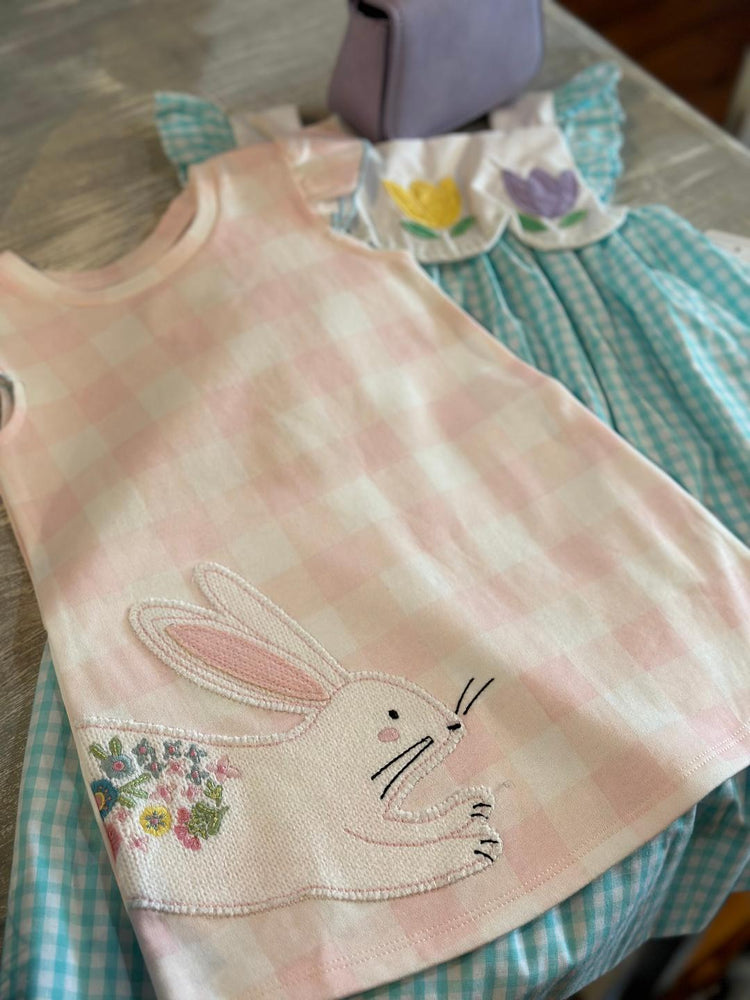 Mud Pie | Dress | Pink Bunny Plaid - Clothing - Johnson and Co. General Store