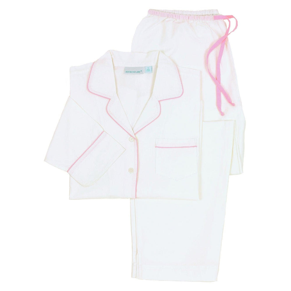 Needham Lane -Logan Pink ~ Cotton Poplin Classic Long Sleeve Pajamas - sleepwear - Johnson and Co. General Store