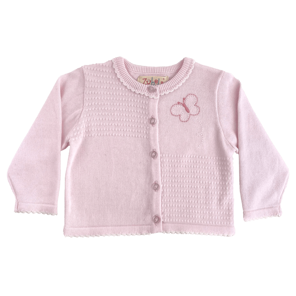 Petit Ami | Knit Cardigan | Pink Butterfly - Clothing - Johnson and Co. General Store